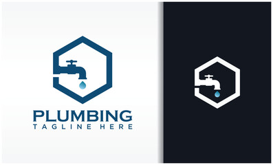 hexagons and plumbing logo