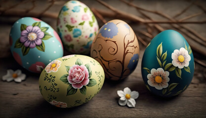 Obraz na płótnie Canvas Easter eggs, selective focus. Spring holiday concept