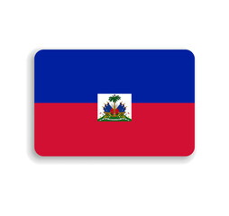Haiti flag - flat vector rectangle with rounded corners and dropped shadow.