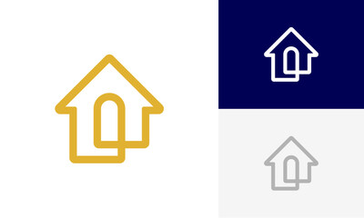 real estate, home abstract line logo design vector