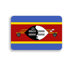 Eswatini flag - flat vector rectangle with rounded corners and dropped shadow.
