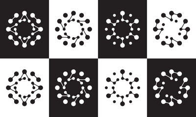 molecule logo vector. connection technology icon design - obrazy, fototapety, plakaty