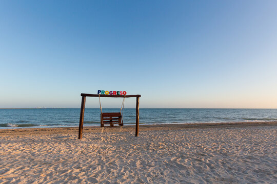 Beautiful Progreso beach in Mexico