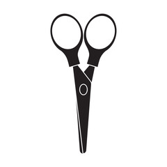 Isolated silhouette of scissors Office supply icon Vector