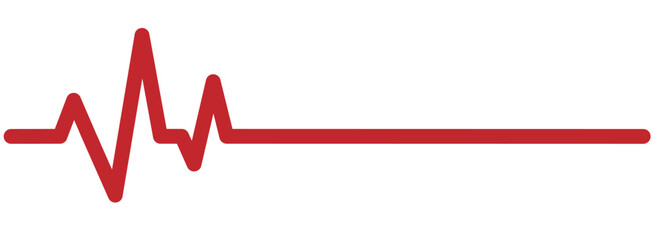 Red heartbeat line icon. Red heartbeat symbol. Red heartbeat PNG with transparent background