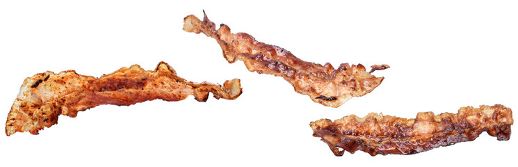 bacon sclices isolated on white background