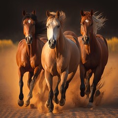 Golden Galloping Stallions