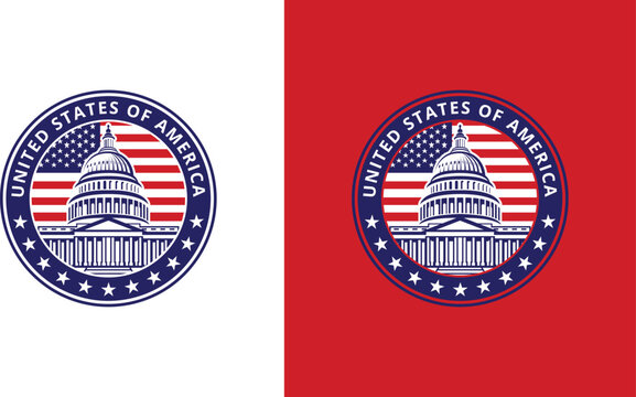 United States Capitol building icon in Washington DC Logo Design