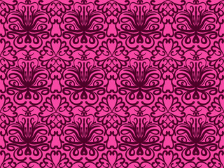Damask pattern seamless swatch and global colors