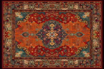 Traditional Turkish Persian carpet rug texture design. Generative ai illustration. - 584056783