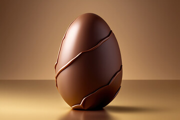 Luxurious minimalist chocolate Easter eggs with neutral color background Generative AI