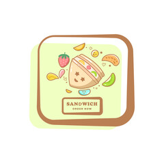 Sandwich label illustration.suitable for your business