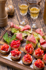 bruschetta with tomato and olive oil
