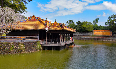 Naklejka premium The complex surrounding the tomb of Vietnam's former emperor, Tu Doc