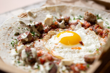 fried eggs with bacon