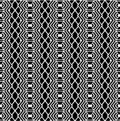 Vector geometric seamless pattern. Minimal ornamental background with abstract shapes. Black and white texture. Simple abstract ornament background. Dark repeat design for decor, fabric, cloth.