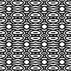 Vector geometric seamless pattern. Minimal ornamental background with abstract shapes. Black and white texture. Simple abstract ornament background. Dark repeat design for decor, fabric, cloth.