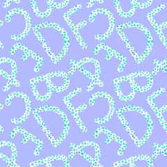 Cartoon polka dots school seamless alphabet pattern for kids clothes print and fabrics and linens 