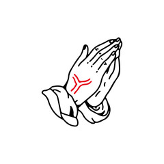 vector illustration of hands praying