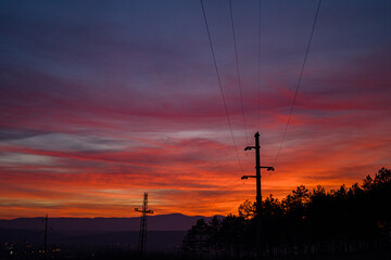 sunset over the city