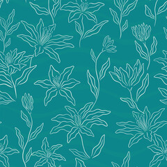 Fototapeta na wymiar Abstract floral seamless pattern. Vector illustration floral design background. 