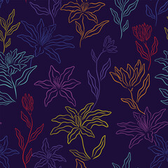 Abstract floral seamless pattern. Vector illustration floral design background. 