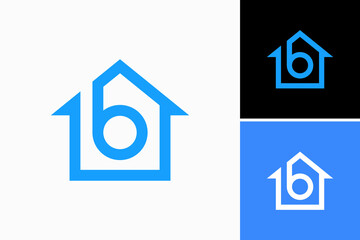 Modern creative B with real estate home Logo Design and template	