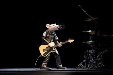 Mouse Rock And Roll Performer Portrait Generative AI