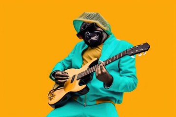 Pug Rock Star Musician Generative AI