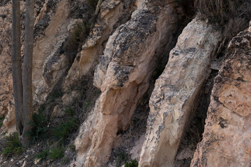 textures in mountain stones created by water
