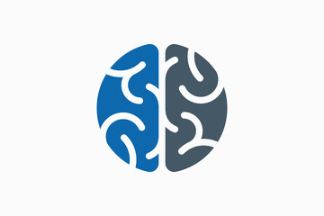 brain circle simple logo vector