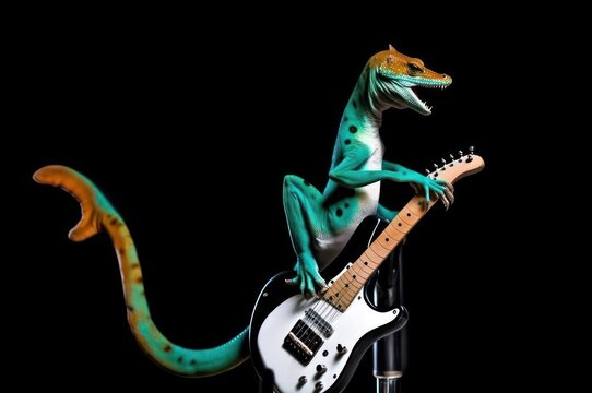 Salamander Rock Star Performer Portrait Generative AI