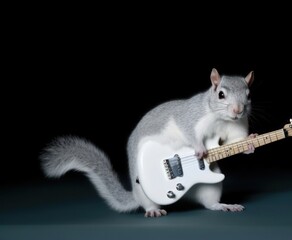 Squirrel Rock Star Performer Portrait Generative AI