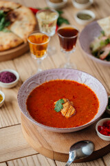 tomato soup with bread