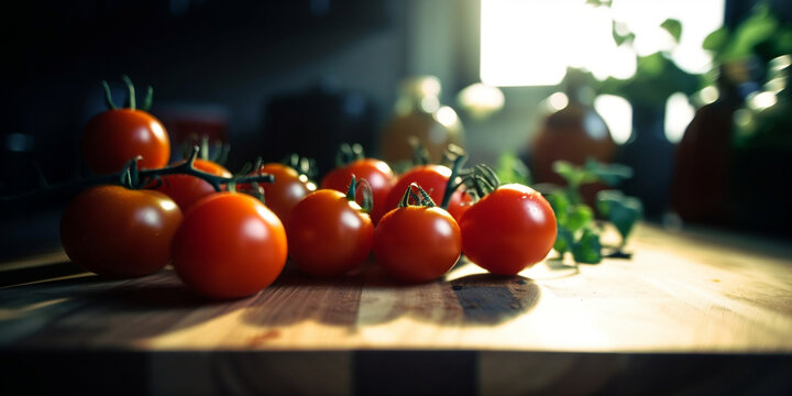 Fresh Tomatoes with Vine on a Chopping Board: A Deliciously Simple Recipe Idea