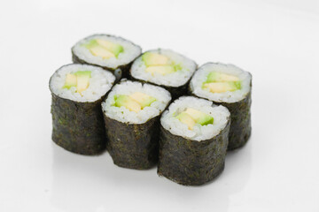 sushi on a white plate