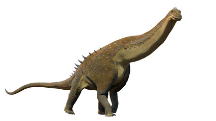 Alamosaurus, a long-necked dinosaur from the Late Cretaceous period, isolated on transparent background © dottedyeti