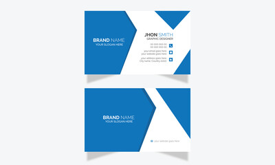 Horizontal Blue Modern  name card simple template formal  business card creative  minimalist print 
design