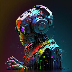 "A Metallic Masterpiece of Robot" 3D Art, High Quality (4K), Clean Art, Awesome Design, Perfect as Wallpaper / Poster, or Image for framing, generative, ai