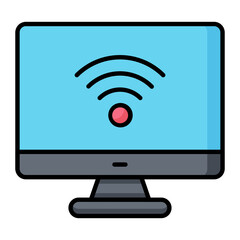 Computer Line Color Icon