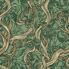 Seamless Pattern - Intertwined Organic Vines - Generative AI