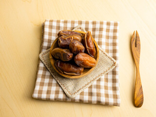 fresh dates for ramadan. popular takjil for moslem for breakfasting