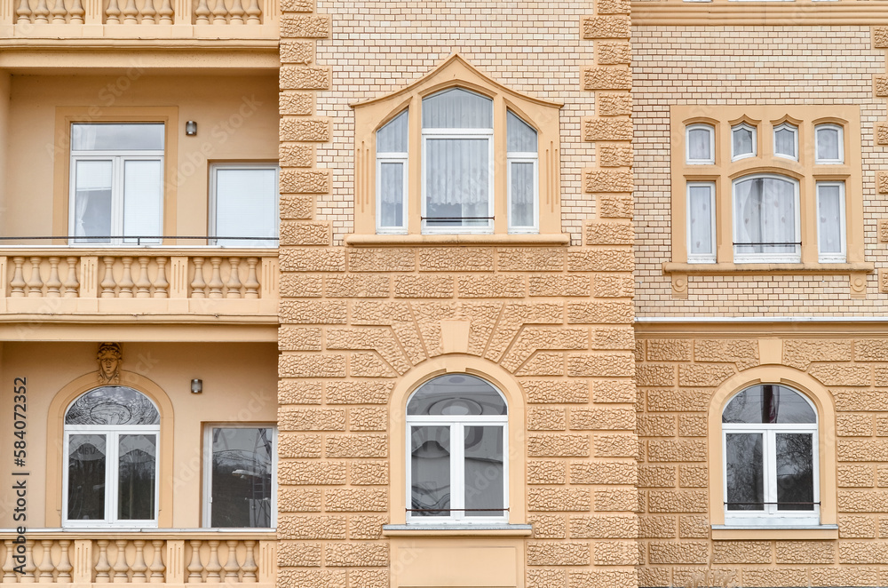 Wall mural view of beautiful building with windows
