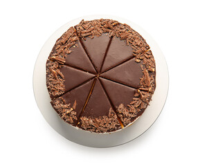 Sweet birds milk cake isolated on white background