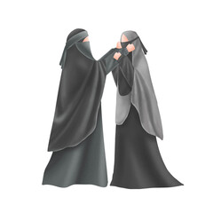 Friendship day illustration, Muslim women wearing niqab