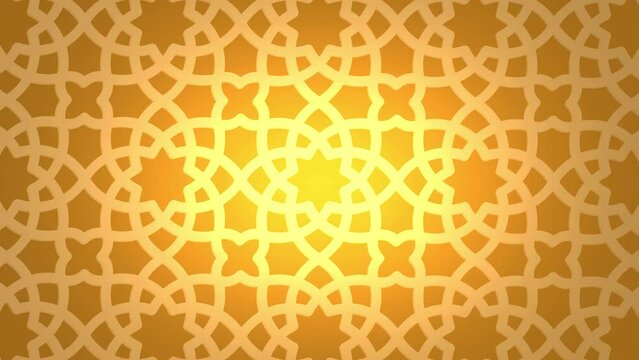 arabic islamic mashrabiya pattern Golden Color 4k