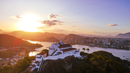 Convento da Penha, Vila Velha, ES: santuário católico localizado no alto do morro, com vista...