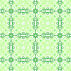 Seamless pattern design for wrapping paper, wallpaper, fabric, decorating and backdrop. Vector Illustration of geometry line art with green color,