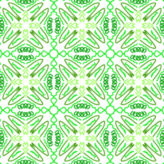 Gordijnen Seamless pattern design for wrapping paper, wallpaper, fabric, decorating and backdrop. Vector Illustration of geometry line art with green color, © Dodoodle