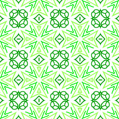 Seamless pattern design for wrapping paper, wallpaper, fabric, decorating and backdrop. Vector Illustration of geometry line art with green color,